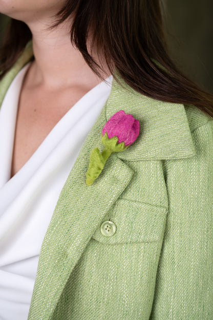 Vilten broche tulp feline