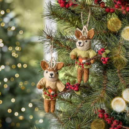 Pendant Deer English Christmas Beige