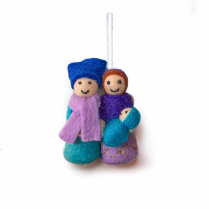 CHRISTMAS: Joseph &amp; Mary Ornament Red/Green