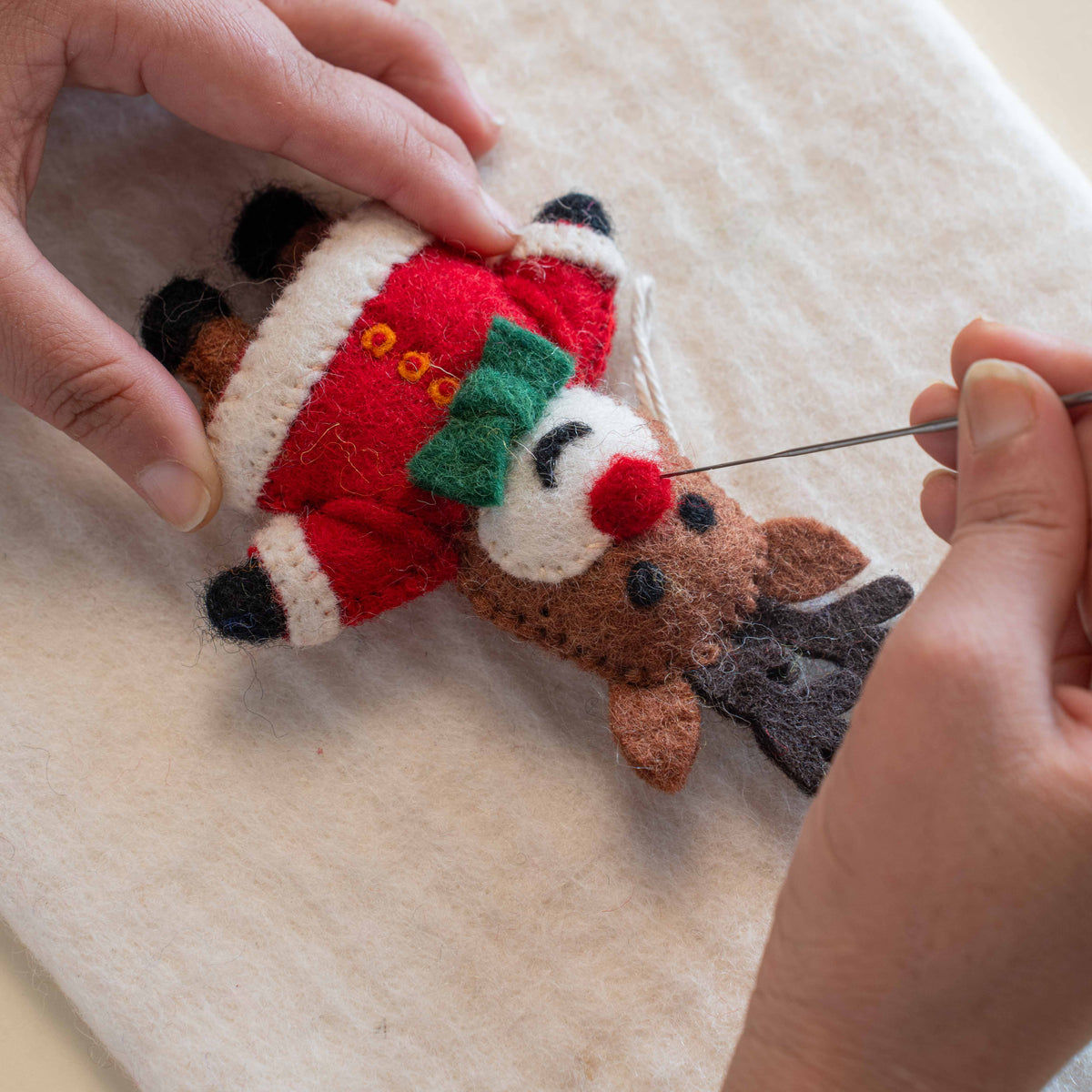 Rentier-Anhänger, Weihnachtsmann, Fröhliche Weihnachten