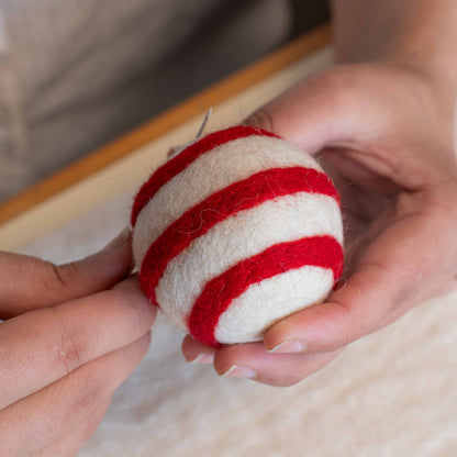 Pendant Ball Stripe White Jolly Christmas