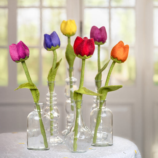 Detailfoto van vilten tulp multicolor assorti 6 st.