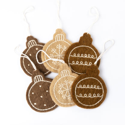Hanger Kerstbal Geborduurd Gingerbread 6 st.
