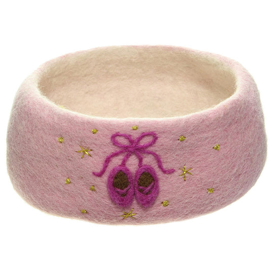Detailfoto van vilten mandje ballerina zara